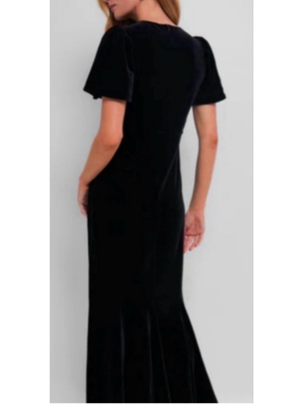 NWT Tuckernuck Black Velvet Midi Dress with Flutter Sleeves Xl - Picture 5 of 6